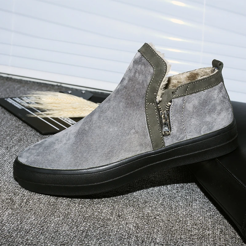 

Men Winter Boots Plush Waterproof Snow Boots Fur Warm Casual Anti-skid Work Rubber Shoes Comfortable Fashion ankle boots a4
