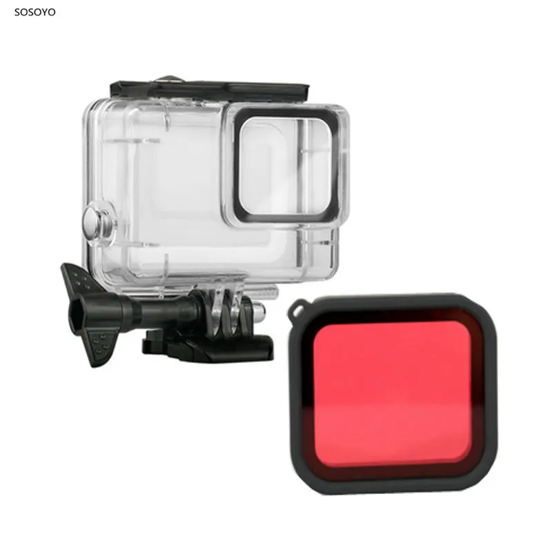 Водонепроницаемый корпус Чехол подводный защитный корпус фильтр для дайвинга красный набор для Gopro Hero 7 серебристые и белые аксессуары для камеры - Цвет: Waterproof Case set