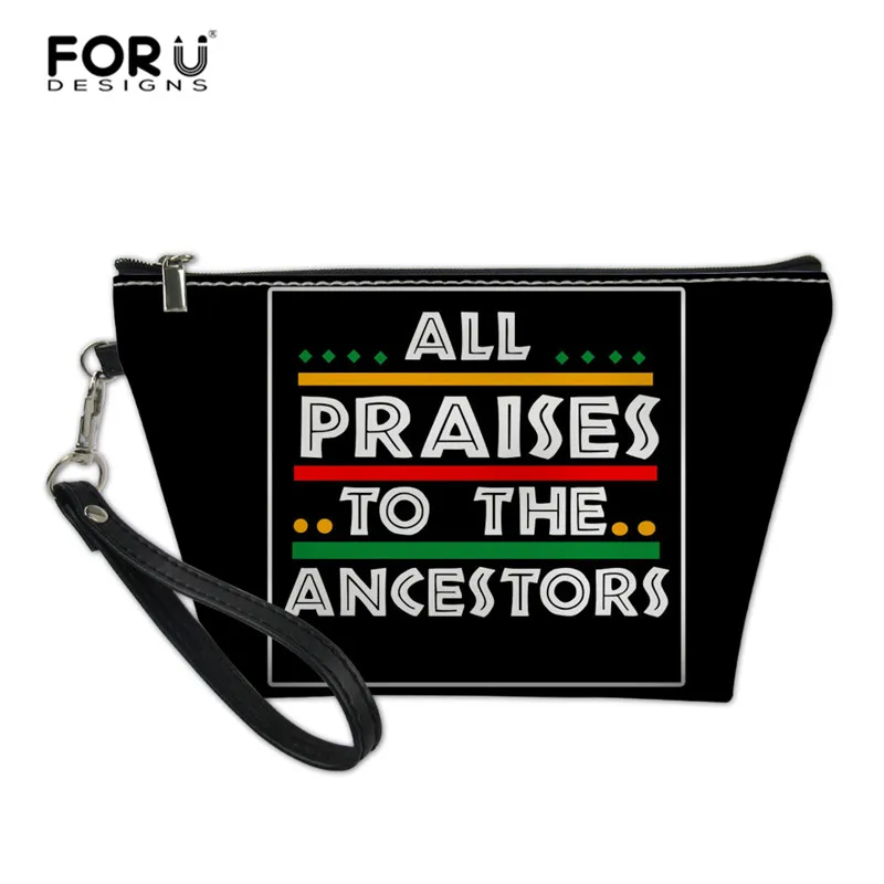 L4968Z8 FORUDESIGNS/африканская Dashiki косметичка для женщин девочек хиппи бохо маленький Макияж кожаный чехол для хранения клатч кошелек на молнии - Цвет: L4968Z8