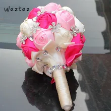 Weztez ручной работы элегантный свадебный букет декоративный искусственный цветок розы со стразами невесты кристалл цветок SPH129