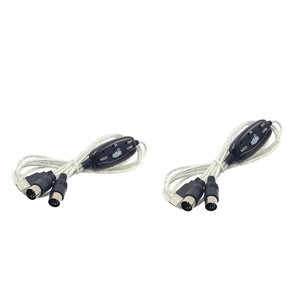 2x USB IN-OUT конвертер интерфейсного кабеля Midi PC для музыкальной клавиатуры Адаптер