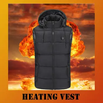 

Electric heating Vest Temperature Adjustment Warm Hat Thickening Men And Women Heating Vest