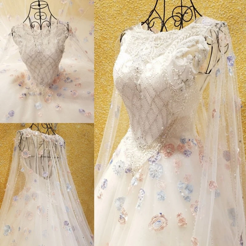 Vestido de noiva, свадебное платье с рукавами-крылышками и кристаллами, v-образный вырез, vestido de noiva com renda, бальное платье, vestido de casamento Novia