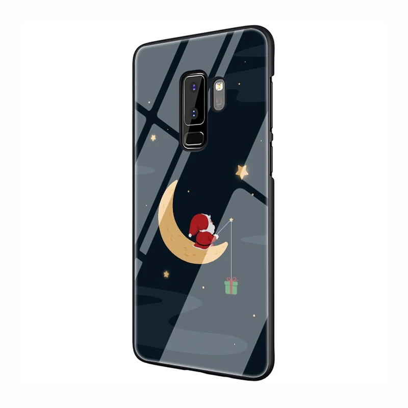 EWAU Санта Клаус закаленное Стекло чехол для телефона чехол для Galaxy S7 край S8 9 10 Plus, Note 8, 9, 10, A10 20 30 40 50 60 70 - Цвет: G2