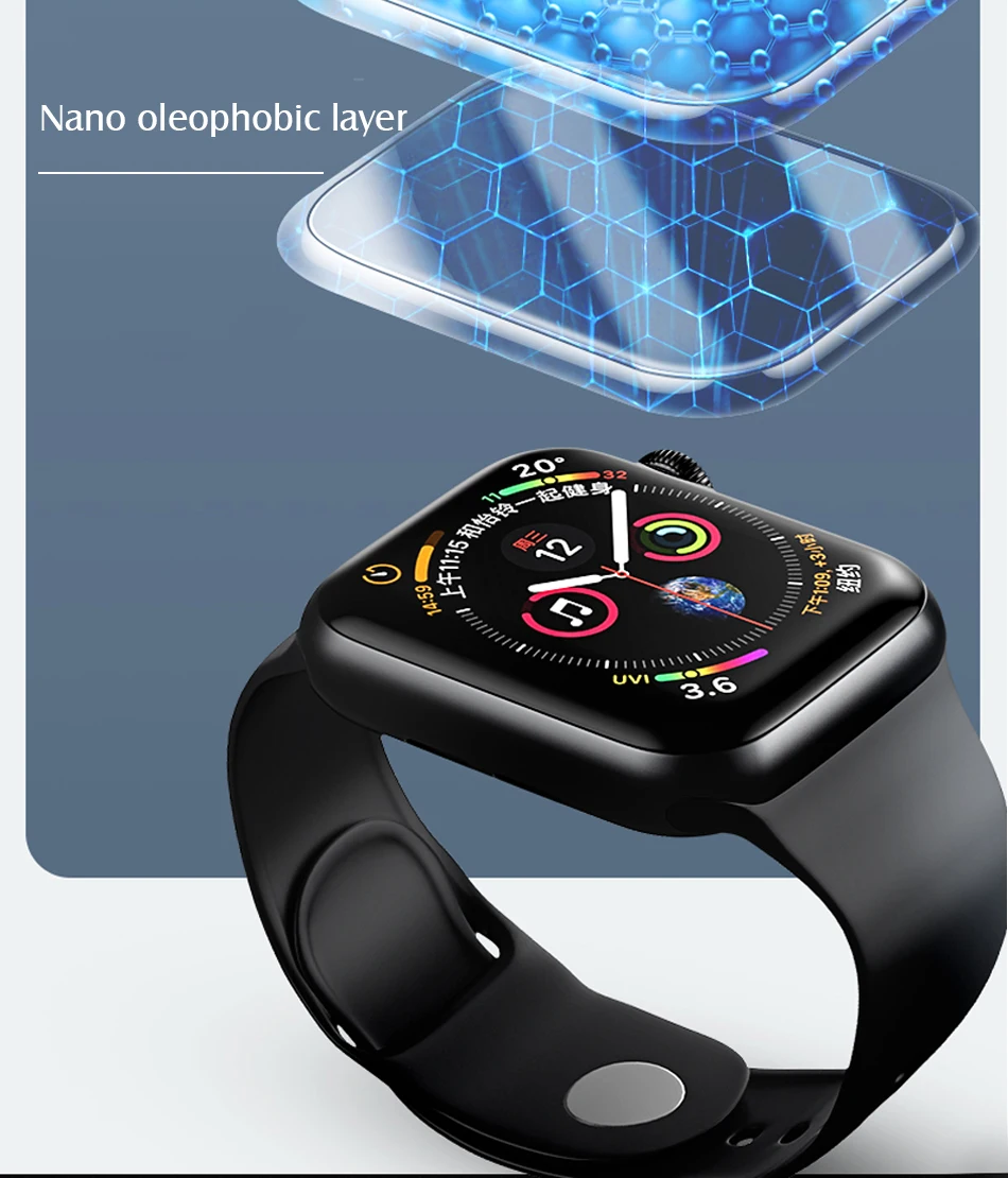 20D изогнутое полное покрытие закаленное стекло для Apple Watch 1 2 3 4 Защита экрана для Iwatch 38 40 42 44 мм Защитная стеклянная пленка