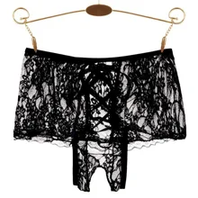 Кружевные трусики без бретелек размера плюс, женские стринги и стринги, кружевные прозрачные трусики с открытой промежностью, французские романтические XL-3XL