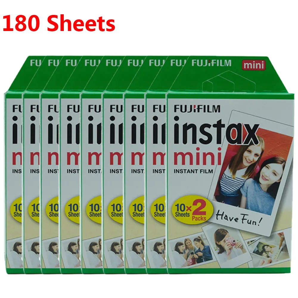 Пленка Fujifilm Instax Mini 10 20 40 60 80 100 140 листов для FUJI Instant Photo camera Mini 9 Mini 8 7s 70 90 - Цвет: 180 Sheets