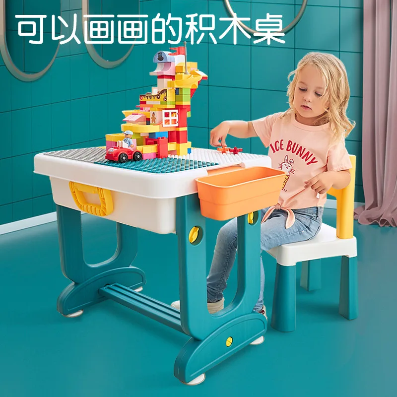 foldable-and-tiled-infant-learning-table-chair-color-multi-functional-activity-chair-kids-painting-brick-combinat-furniture