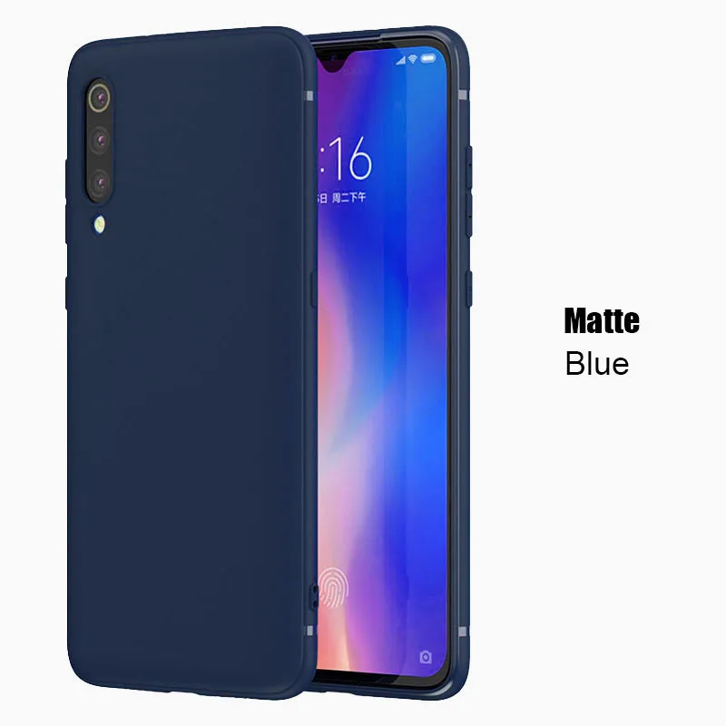 Матовый Силиконовый чехол для смартфона Xiaomi Mi 9(Pro/SE/Lite) / Note 10 / Mi 9T(pro) / Mi 8(SE/Lite) / A3 / A2(Lite), высококачественный тонкий, мягкий, из полиуретана Чехол для мобильного телефона - Цвет: Matte Blue