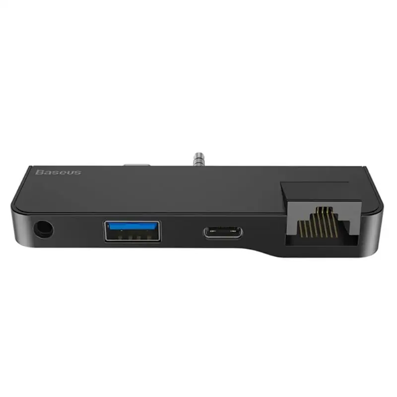 Baseus USB3.0 концентратор для поверхности Go type-C аудио к RJ45 Сплиттер USB3.0-A type-C аудио адаптер для microsoft Surface