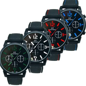 

Fashion men's racing watch quartz clock sports watch male relogios masculino cool car line GT men's watch Y11.6