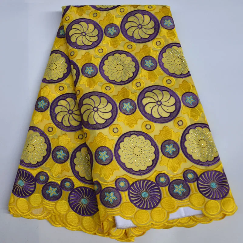 Dubai Cotton Lace Swiss Voile Lace In Switzerland With Stones African Dry Lace Fabric High