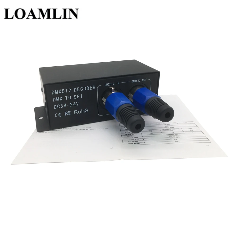 Светодиодный симфонический декодер DMX512 светодиодный контроллер RGB DMX на SPI Pixel