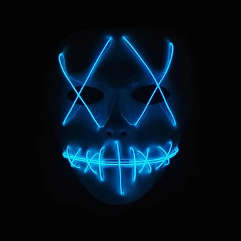 

EL Wire Face LED Mask Halloween Costume Festival Cosplay Party Full Face Covered CORD