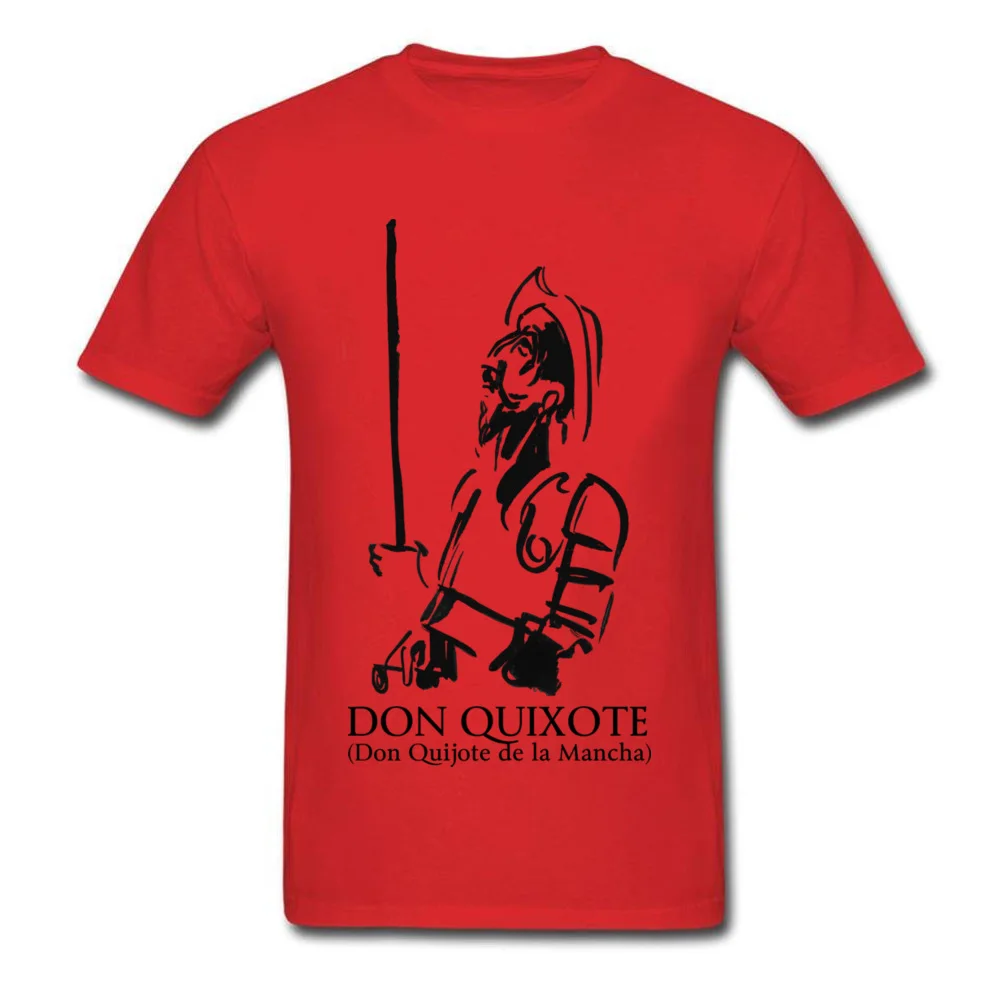Don Quixote Men T-shirts Fitted Custom Tops Shirts All Cotton O-Neck Short Sleeve Family Tee-Shirt Mother Day Top Quality Don Quixote red