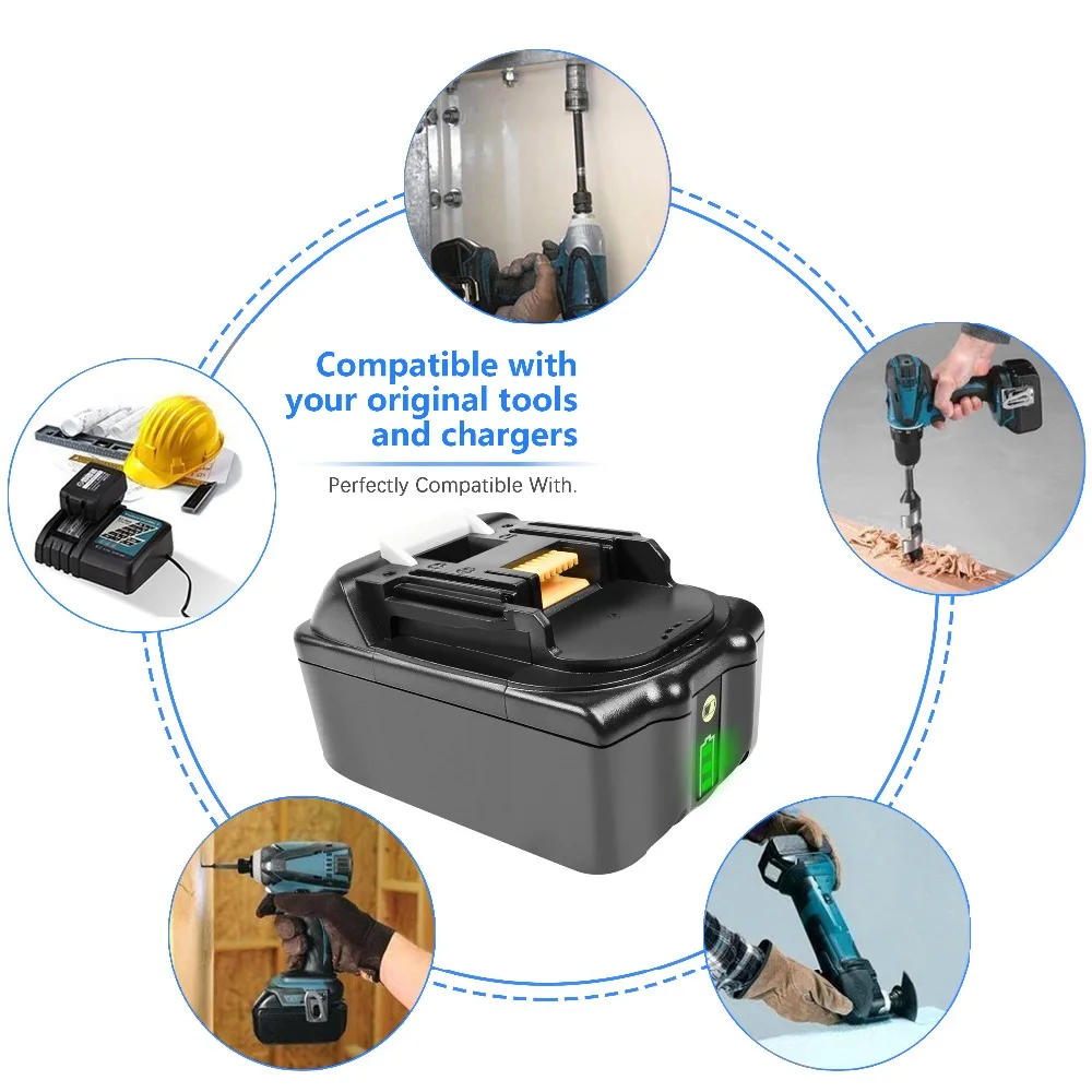 Turpow инструменты для Makita BL1830 18 в 6.0Ah перезаряжаемые литиевые батареи сверла Замена для BL1815 BL1860 BL1840 194205-3 LXT