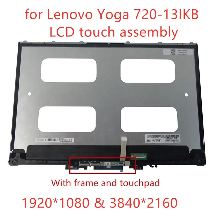 Дигитайзер сенсорного ЖК-экрана в сборе для Lenovo Yoga 720 13IKB, FHD 1920X1080 P/N ST50M60357 13,3 