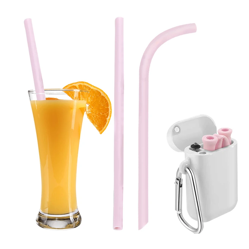 

boba tea boba straw rietjes stainless steel straw reusable straw silicone straw High Quality Silicone Collapsible Straw