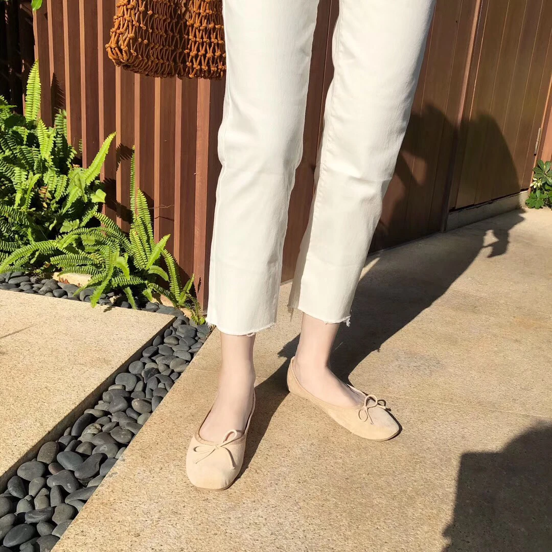 New Style Simple White Fringed Ankle-length High-waisted Jeans Wom