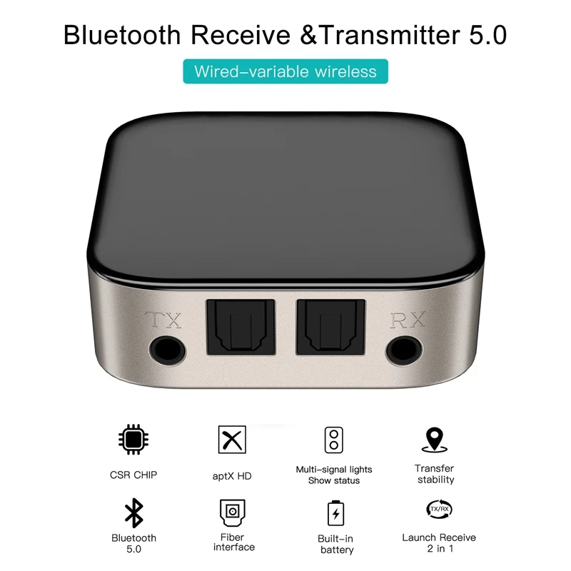 Bluetooth 5 0 передатчик приемник 2 в 1 волоконно оптический Csr 8670 с Aptx для ТВ домашний Hi