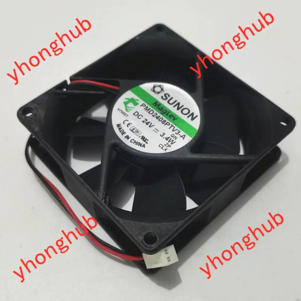 SUNON PMD2408PTV3 A GN DC 24V 3 4 W 80x80x25 мм 2 провод Сервер вентилятор охлаждения|square fan|server fandc 24v