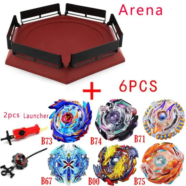 Takara Tomy Tops пусковые устройства Beyblade Burst игрушки Арена Bey Blade Achilles Bayblade Bable Fafnir Phoenix Blayblade - Цвет: 6PCS A8