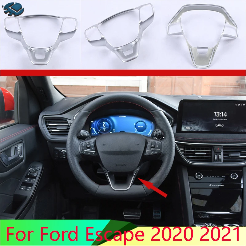 Автомобильные аксессуары для Ford Escape Kuga 2020 2021 хромированная панель рулевого