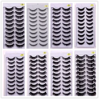 

10 Pairs Faux 6D Mink Lashes Natural False Eyelashes Makeup Eyelashes extension false eyelashes Wholesale (10/20/50box)