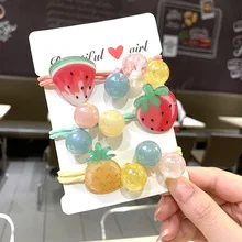 Женские милые Мультяшные животные фрукты эластичные волосы трикотажные резинки для волос конский хвост держатель повязки для детей аксессуары для волос