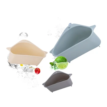 

Kitchen Triangle Sink Drain Rack Vegetable Rack Household Triangle Hangable Storage Convenient Punch-Free Tray Storage Basket