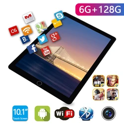 Tablette PC 2021 10.1 pouces, trois caméras, grand écran haute définition, système Android 4G, 6 go de RAM, 128 go de ROM 