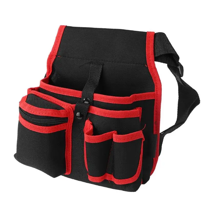 Многофункциональные поясные карманы электрик сумка для инструментов Органайзер сумка для переноски - Цвет: Black Red