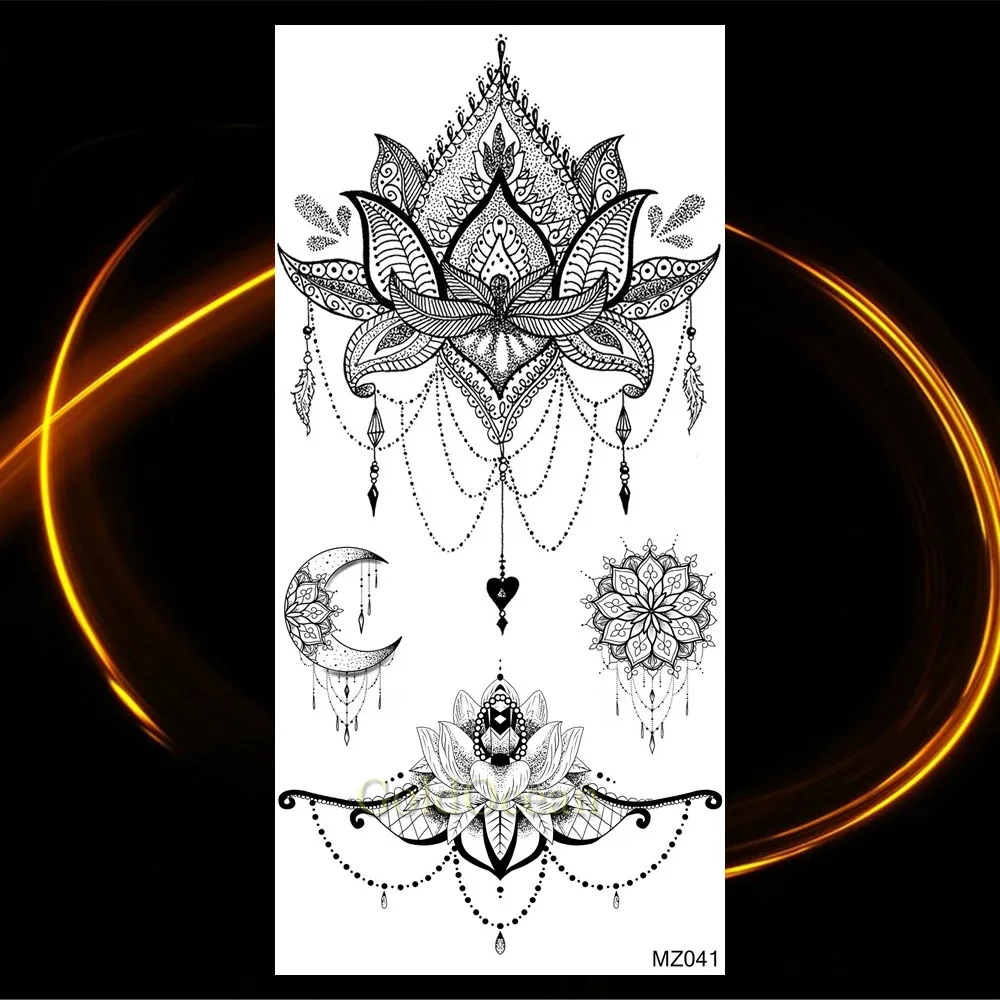 HMZ041 Модные сексуальные подвески, красный цветок, флеш тату, стикер для женщин, нагрудный браслет, водонепроницаемые тату для временного макияжа, тату под грудью - Цвет: HMZ041