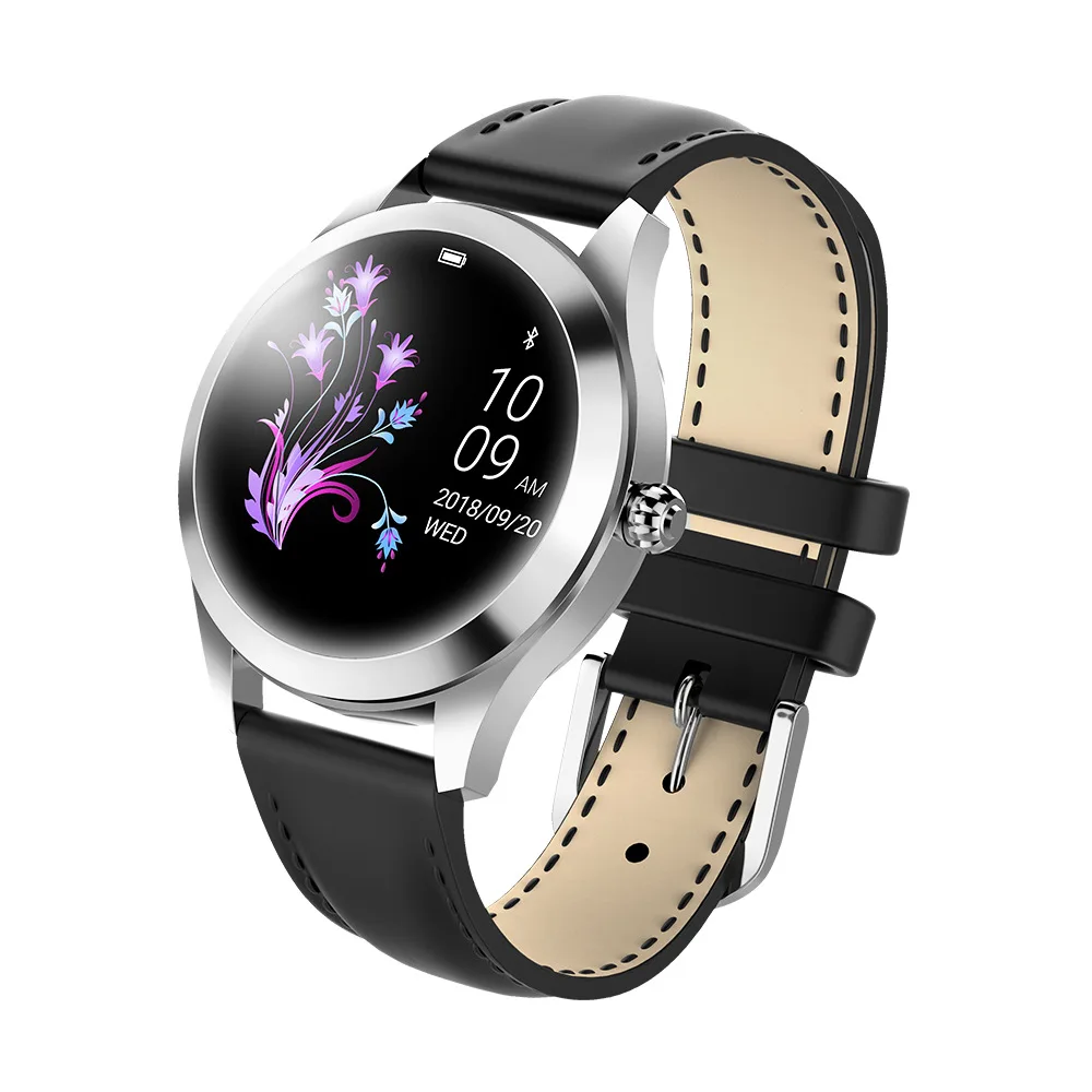 IP68 Водонепроницаемые Смарт-часы для женщин браслет монитор сердечного ритма мониторинг сна физиологическое напоминание Smartwatch IOS Android - Цвет: Черный