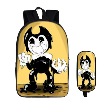 

teenager bendy and the ink machine school bags set kids backpack boys with girl child satchel children laptop pencil case