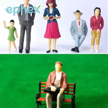 

Ephex Mini Small Decorate Passengers Model Stillness Resin Parts People Model Simple 100pcs Decoration Figures