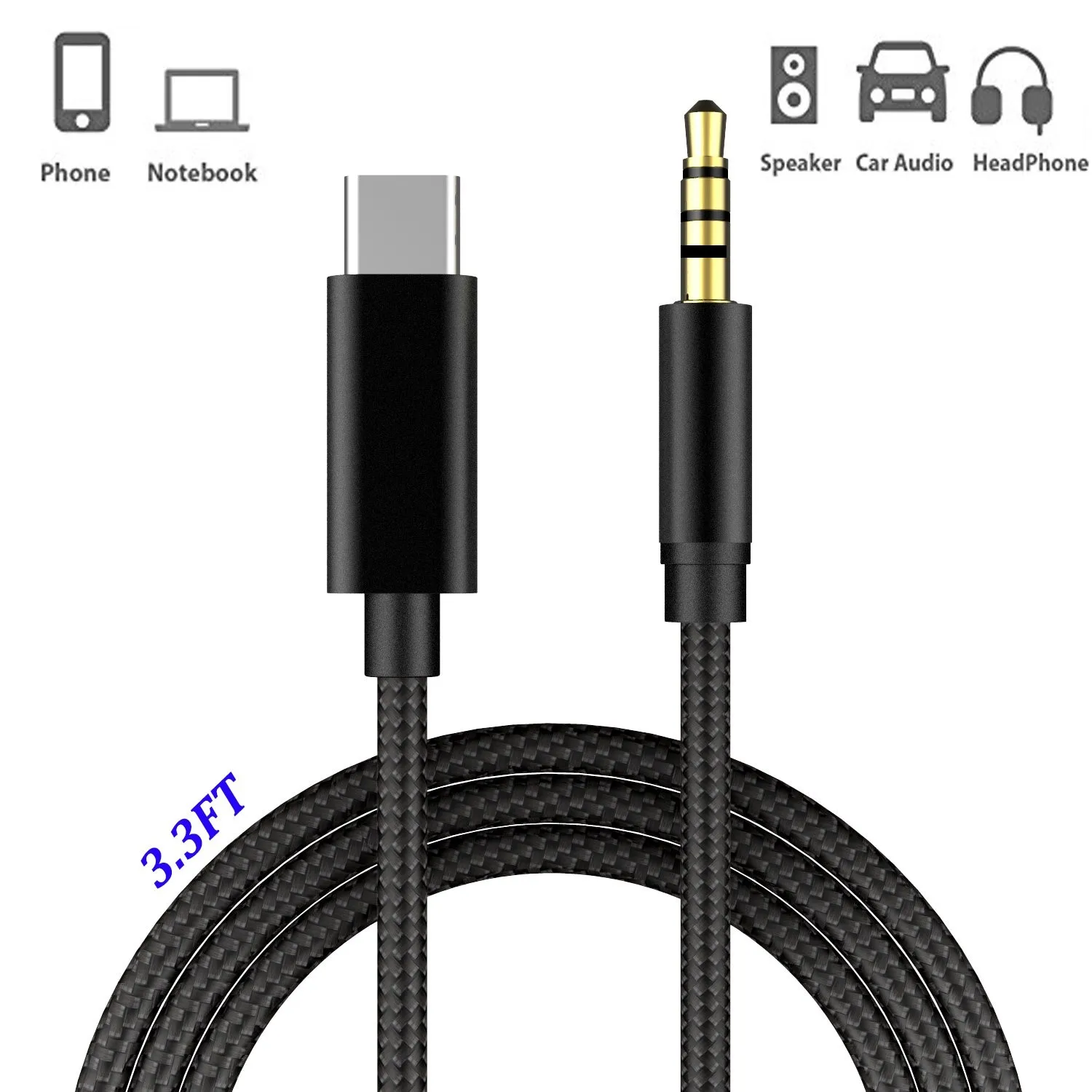 Аудиокабель адаптер типа C на 3 5 мм для USB Type c Jack Aux кабель автомобильного динамика