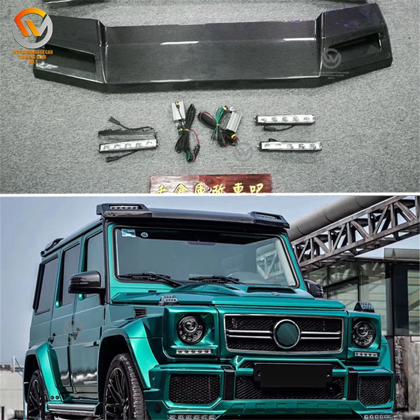 W463 G500 G55 G63 спойлер на крыше крыло из углеродного волокна B стиль AMG светодиодный