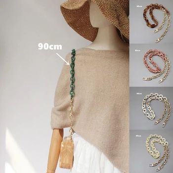 

2020 New Acrylic Resin Chain Bag Strap For Handbags Women Gold Purse Chains For Plastic Bags Accessories Acrylic 45/90cm Chain