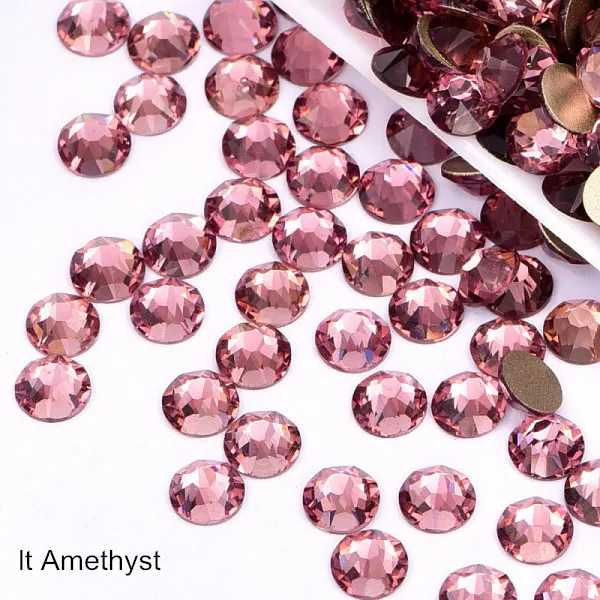 lt-amethyst Ss30, 8, большие, 8, маленькие, 16 граней, Стразы для ногтей, стеклянные стразы с плоской задней стороной, много цветов, не Горячие Стразы для украшения ногтей B3744 - Цвет: lt-amethyst