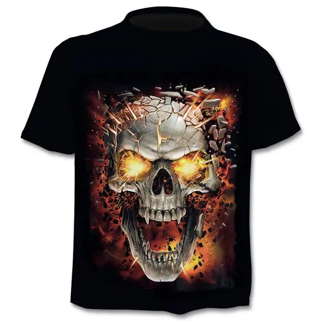 2020 New Fake Jacket Print T-Shirt Skull 3d T-Shirt Summer Trendy Short Sleeve T-Shirt Top Men/Female Short Sleeve Top 6