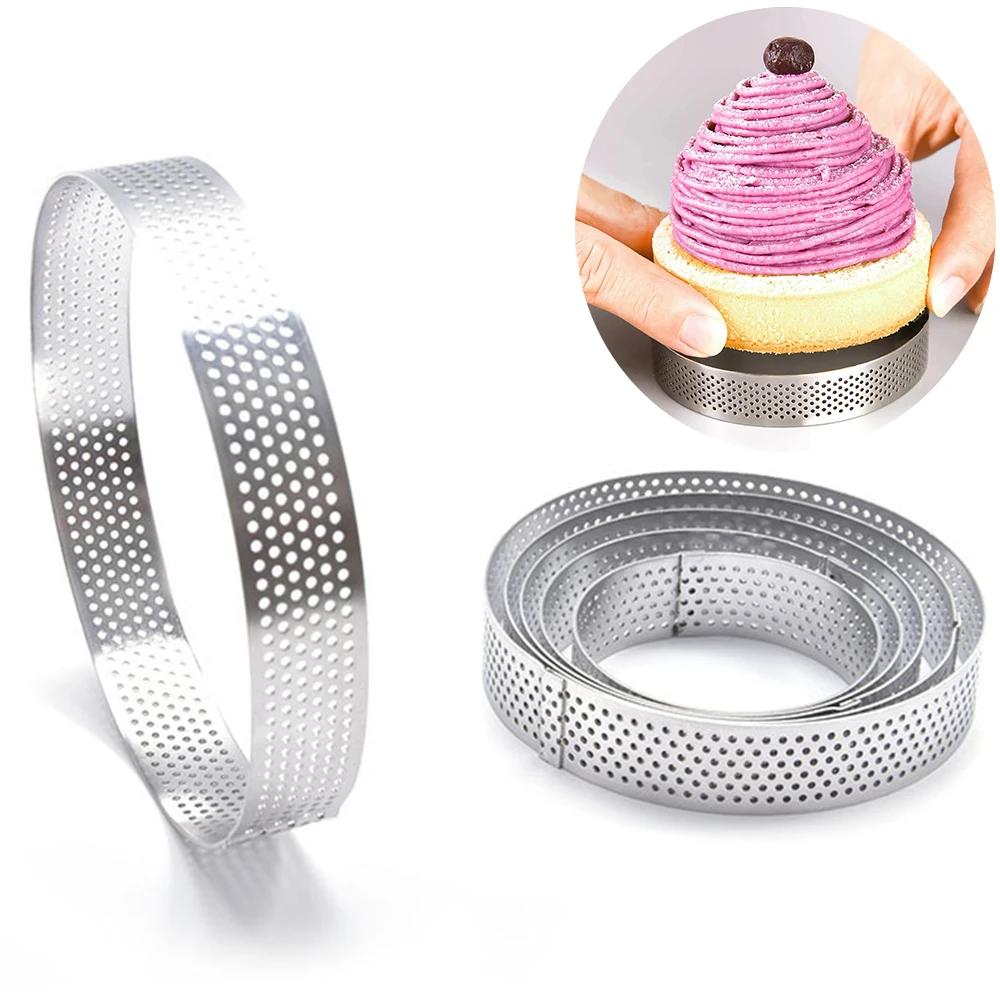 6/7/8/9/10CM Stainless Steel Tart Mold Ring Tartlet Cake Mousse Molds Cookies Pastry Circle