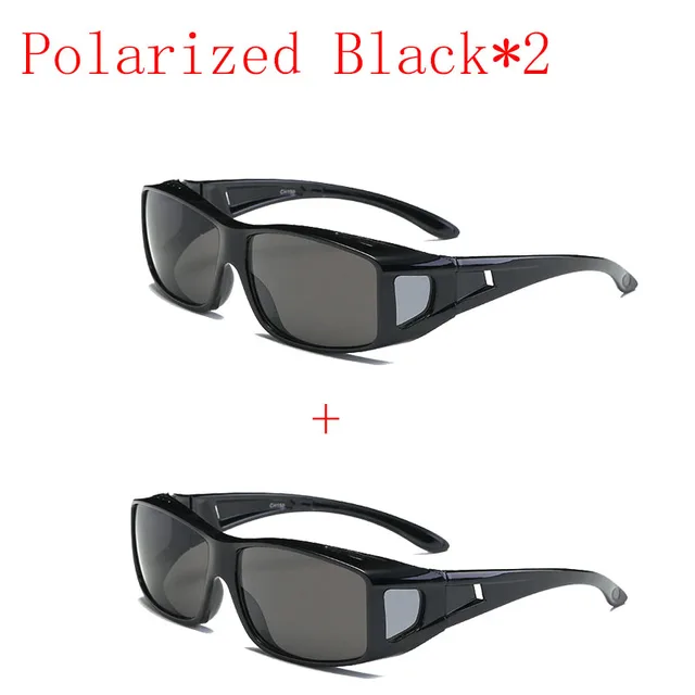 New 2 Pack Polarized Car Night Vision Goggles Sunglasses Night Driver Driving Goggles Unisex UV400 Glasses Auto Parts Polarized Black A