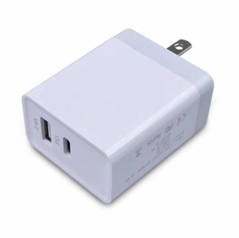 Настенное зарядное устройство USB PD type C с 2 портами для быстрой зарядки iphone 7 8X11 samsung S8 Note 10 S10
