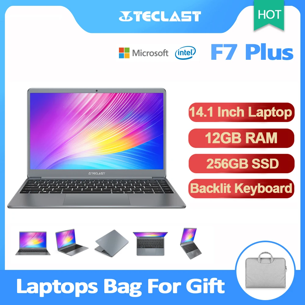 Ультратонкий ноутбук Teclast F7 Plus 14 1 дюйма 12 Гб LPDDR4 256 SSD Intel N4100 1920x1080 IPS Windows 10 ОС Type-C |
