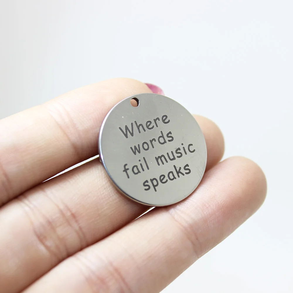 

8 шт., подвеска Yamily из нержавеющей стали с лазерной гравировкой, 25 мм