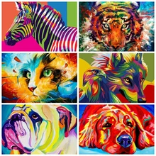 AZQSD 50x40 см DIY картина маслом по номерам для взрослых животные краски по номерам холст живопись полный набор домашний декор