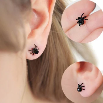 

Tiny Spider Stud Earrings Cute Funny Earrings Punk Unisex Jewelry For Women Men
