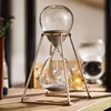 Metal 30 Minutes Hourglass Timer Modern Art Ornament Glass Timing Hourglass Creative Office Living Room Desktop Home Decoration 1