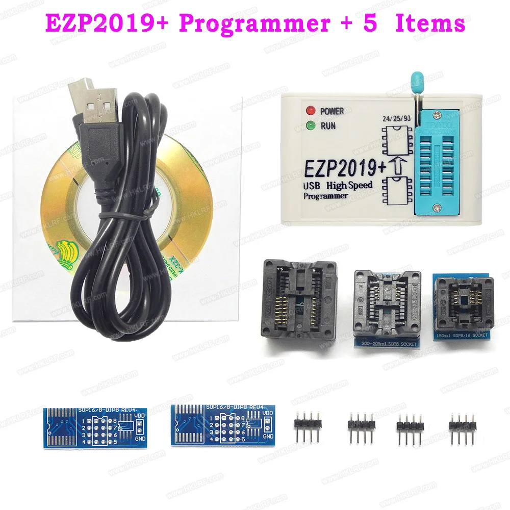 EZP2019 высокоскоростной USB SPI программатор поддержка 24 25 93 EEPROM 25 флэш-чип биос+ 6 предметов с адаптером 1,8 в